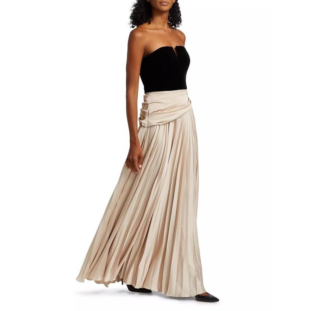ET OCHS Women’s Tabitha Velvet & Charmeuse Pleated Gown Size US 12 $598